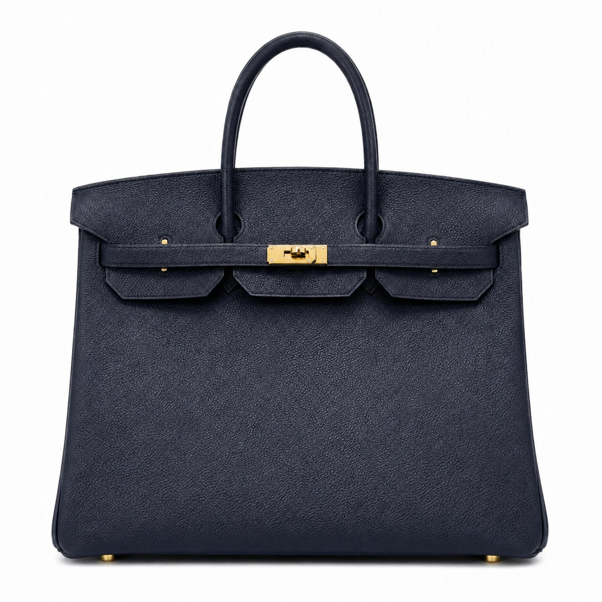 Birkin 30 Retourne in Etoupe Suede Grizzly with White Stitching (Gold Hardware) — Structured Top-Handle Tote