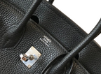 Birkin Retourne in Noir Togo Leather with Contrast Interior (Palladium Hardware) — Streamlined Structured Bag