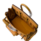 Birkin Cargo 25 Amber Yellow Swift Leather and Canvas Splicing Bag — Sophisticated Tote Style