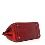 Birkin 30 Rouge Matte Alligator Gold Hardware — Versatile Top-Handle Handbag