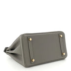 Birkin 25 Gris Meyer crafted from incredibly soft Togo calfskin leather — Polished Top-Handle Bag