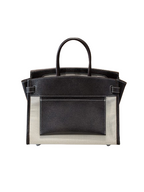 Birkin 35 A L'Envers Black-Ecru Toile H Canvas and Black Volupto Palladium Hardware — Streamlined Structured Bag