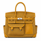 Birkin Cargo 35 Sesame Swift Leather and Canvas Multi-Pocket Bag — Versatile Top-Handle Handbag