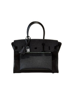 Birkin à l'envers, Black canvas & all Black colorway — Versatile Top-Handle Handbag