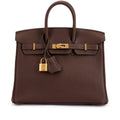 Birkin 25 Gold Hardware Chocolat Togo Quilted Epsom Leather Golden Lock — Timeless Structured Handbag