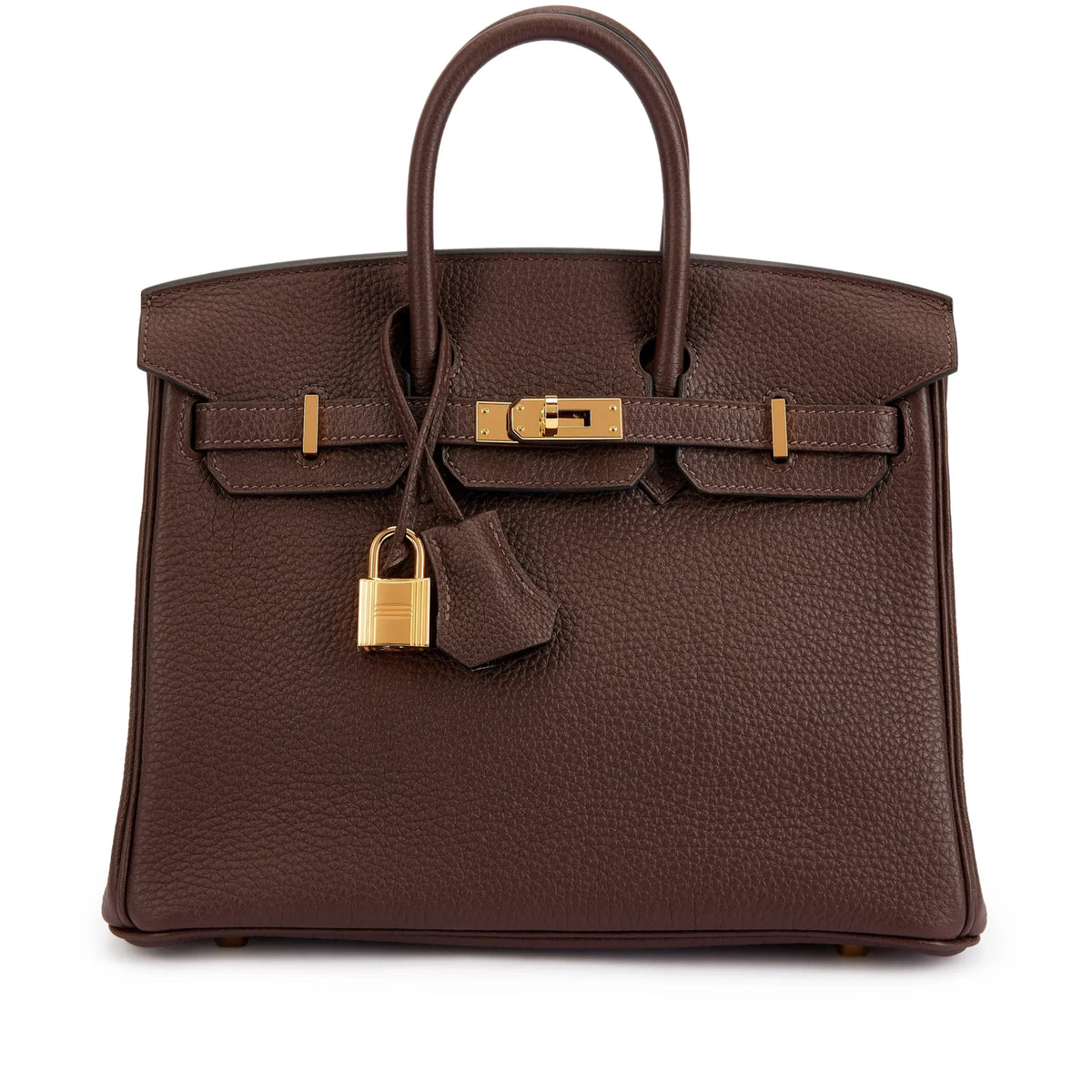 Birkin 25 Gold Hardware Chocolat Togo Quilted Epsom Leather Golden Lock — Timeless Structured Handbag