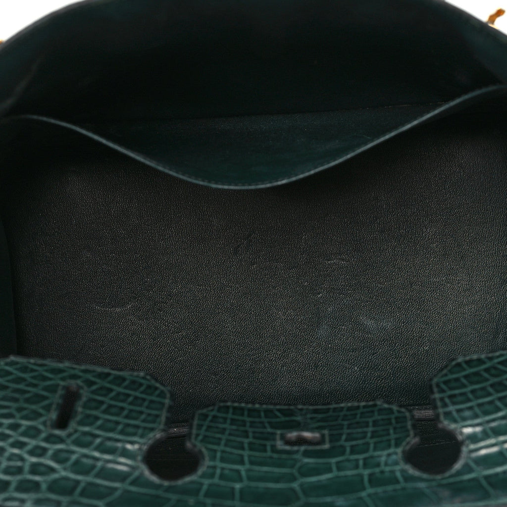Birkin Vert Titien Matte Alligator Gold Hardware — Structured Top-Handle Tote