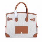 Birkin Cargo 30 Gold Swift Leather and Ecru Canvas Multi-Pocket Bag — Polished Top-Handle Bag