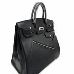 Birkin 40 Rock Sellier in Noir Swift Leather (Palladium Hardware) — Timeless Structured Handbag