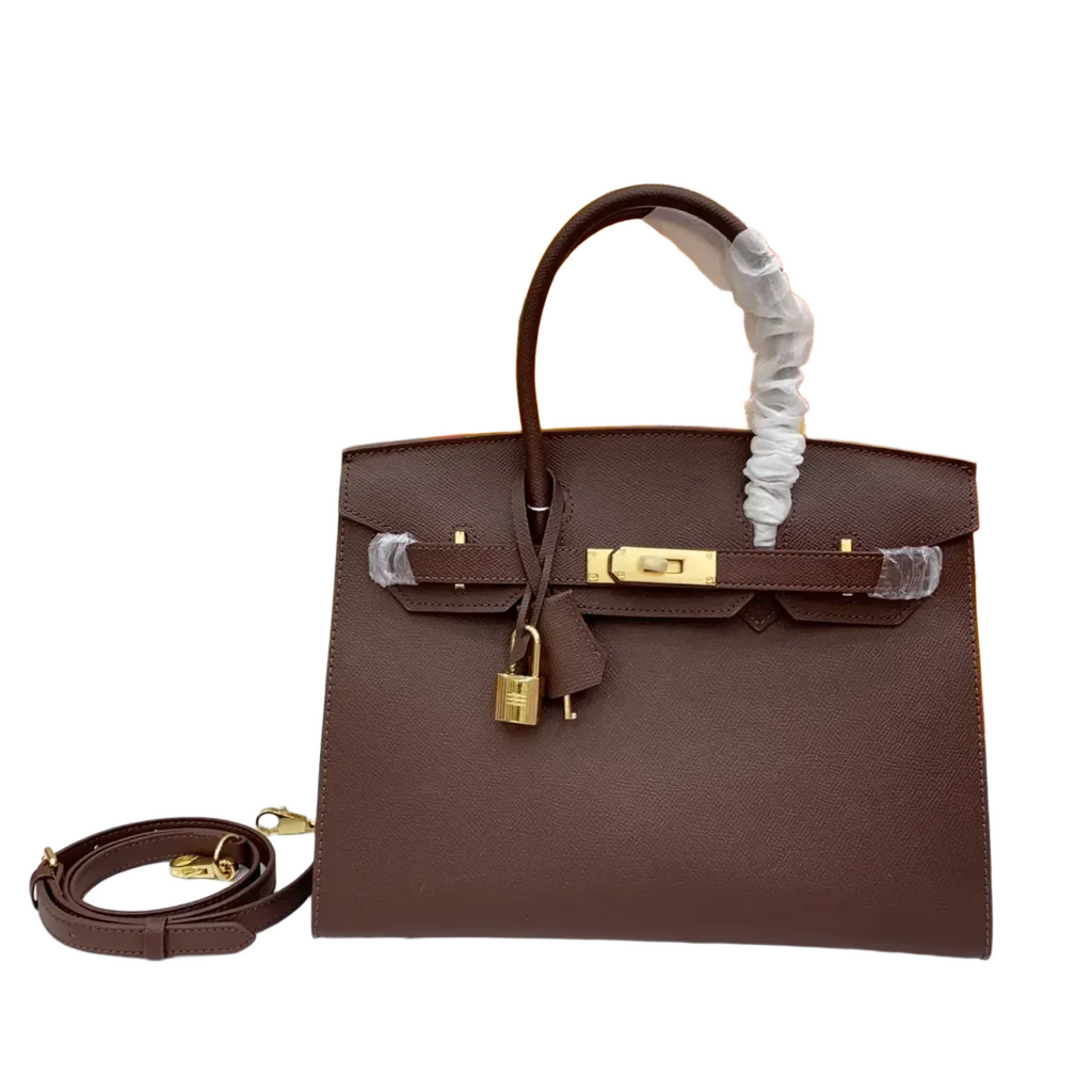 Birkin 25 Gold Hardware Chocolat Togo Quilted Epsom Leather Golden Lock — Timeless Structured Handbag