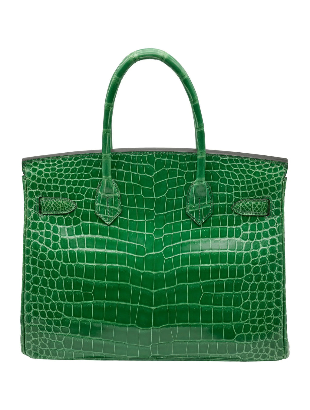 Birkin Emerald Shiny Niloticus Crocodile Gold Hardware — Streamlined Structured Bag