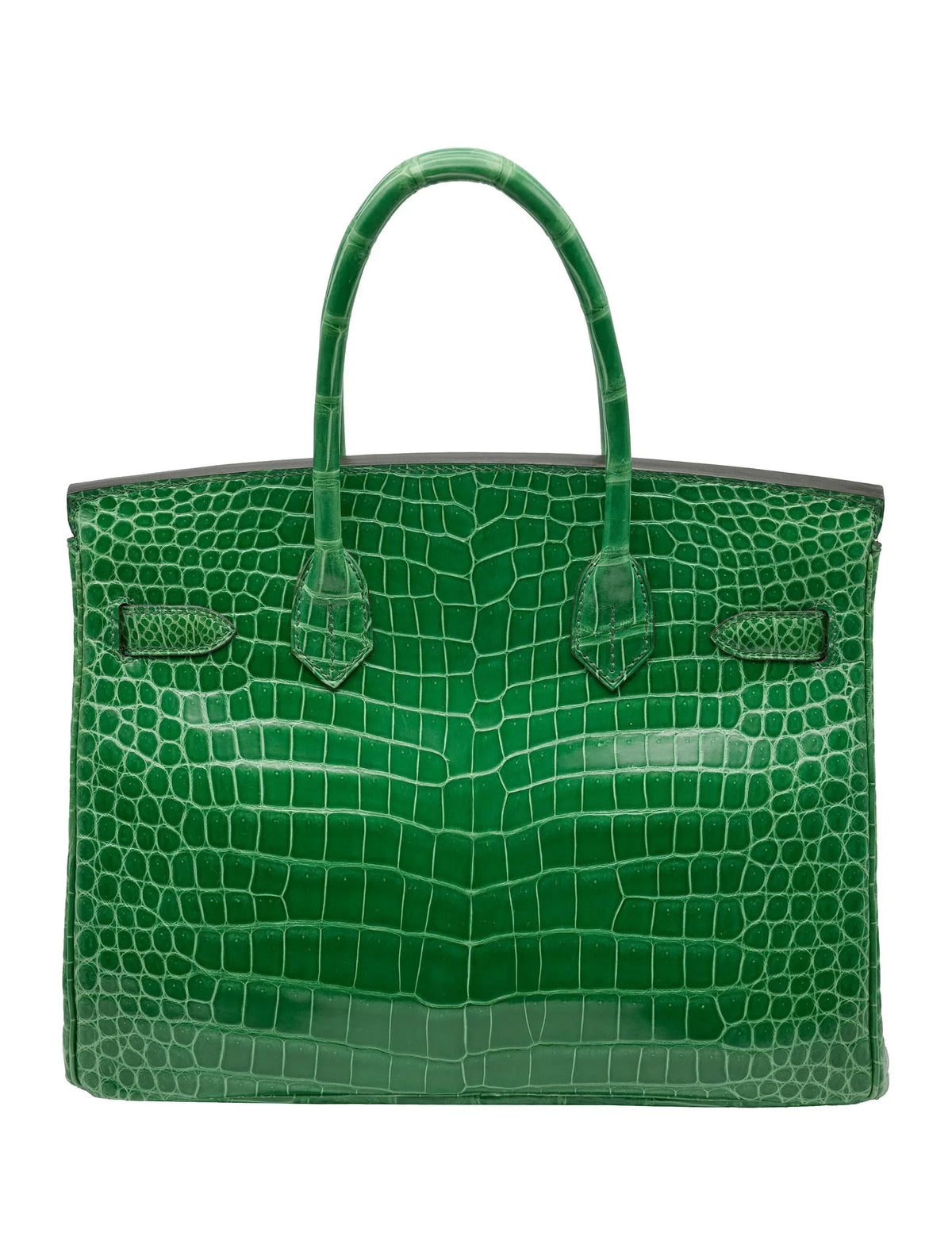 Birkin Emerald Shiny Niloticus Crocodile Gold Hardware — Streamlined Structured Bag