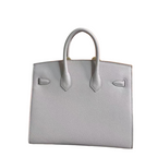 Hermès Birkin 25 Sellier Mauve Pale Epsom Silver Hardware — Polished Top-Handle Bag