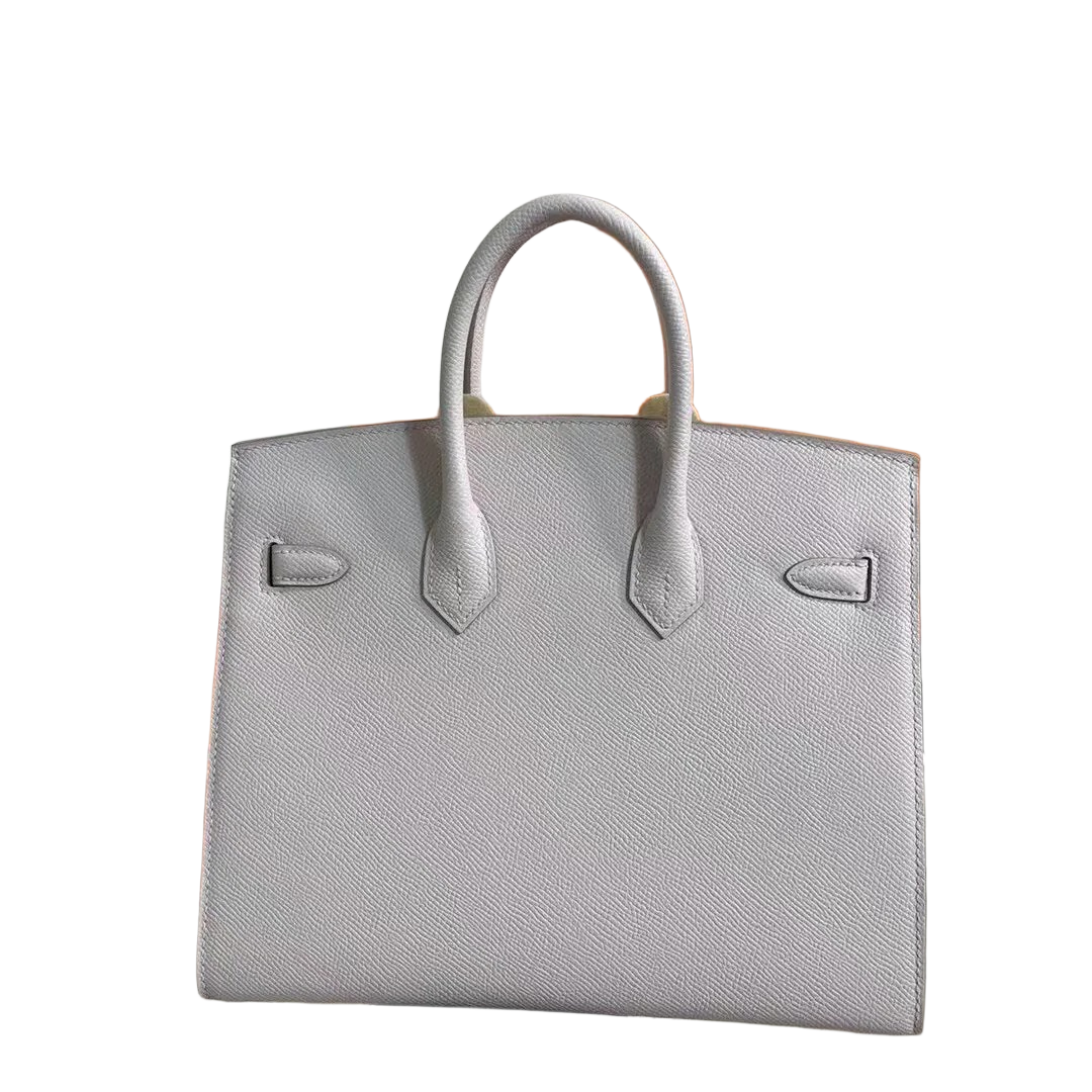 Hermès Birkin 25 Sellier Mauve Pale Epsom Silver Hardware — Polished Top-Handle Bag