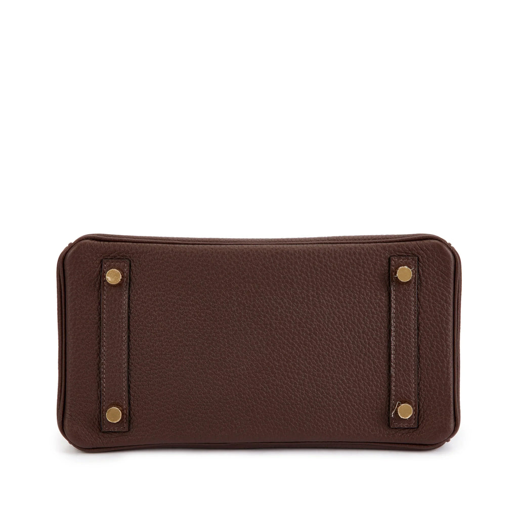 Birkin 25 Gold Hardware Chocolat Togo Quilted Epsom Leather Golden Lock — Timeless Structured Handbag