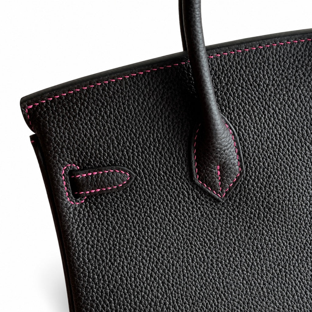 Mini Birkin 25cm Officier Edition in Chocolate Brown Togo & Pink Swift Calfskin — Distinctive Carryall Silhouette