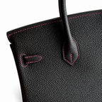Mini Birkin 25cm Officier Edition in Chocolate Brown Togo & Pink Swift Calfskin — Distinctive Carryall Silhouette