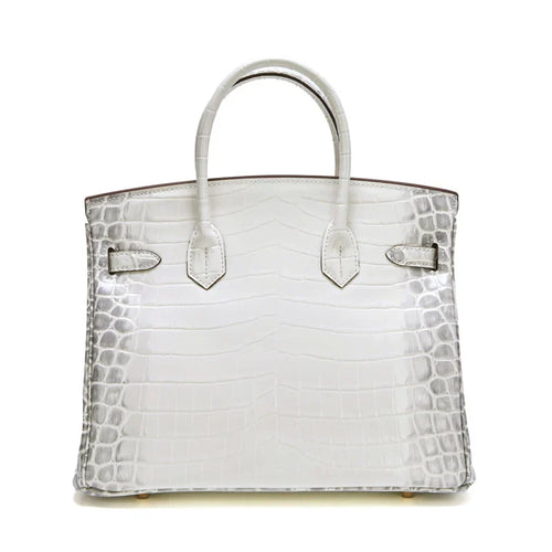 Birkin Bag Crocodile-Grain Cowhide Leather Gold Hardware — Elegant Hand-Carry Design