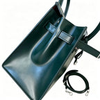 Birkin 30 Style Sellier in Vert Cypress Smooth Leather (Palladium Hardware) — Timeless Structured Handbag