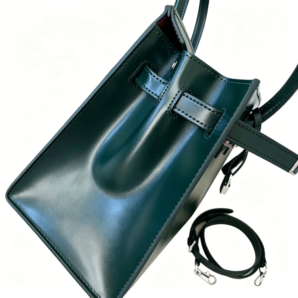 Birkin 30 Style Sellier in Vert Cypress Smooth Leather (Palladium Hardware) — Timeless Structured Handbag