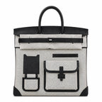 Birkin Cargo 40 Black Leather and Ecru Canvas Multi-Pocket Bag — Sophisticated Tote Style