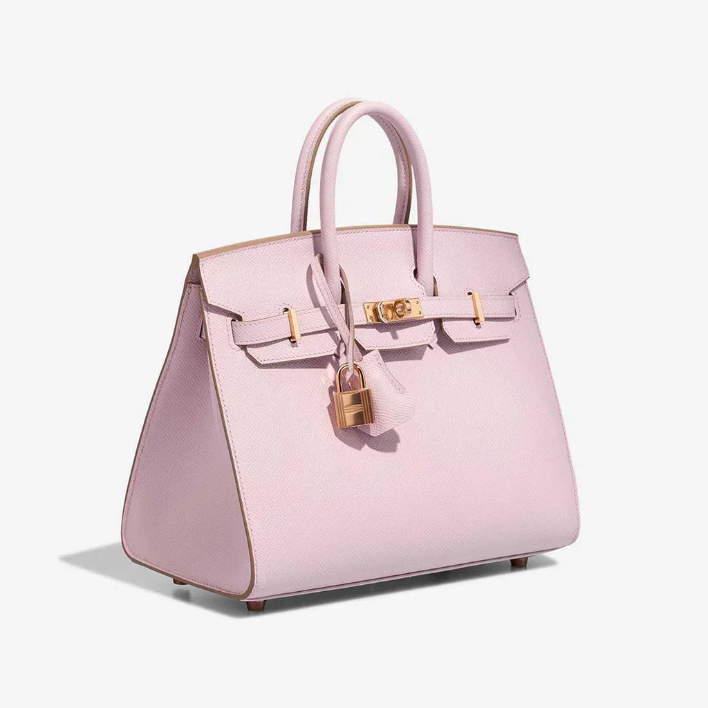 Birkin HSS 25 Epsom Mauve Pâle / Rose Sakura Golden Lock — Distinctive Carryall Silhouette