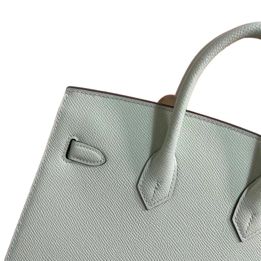 Birkin 25 Sellier Vert Fizz Epsom Silver Hardware — Structured Top-Handle Tote