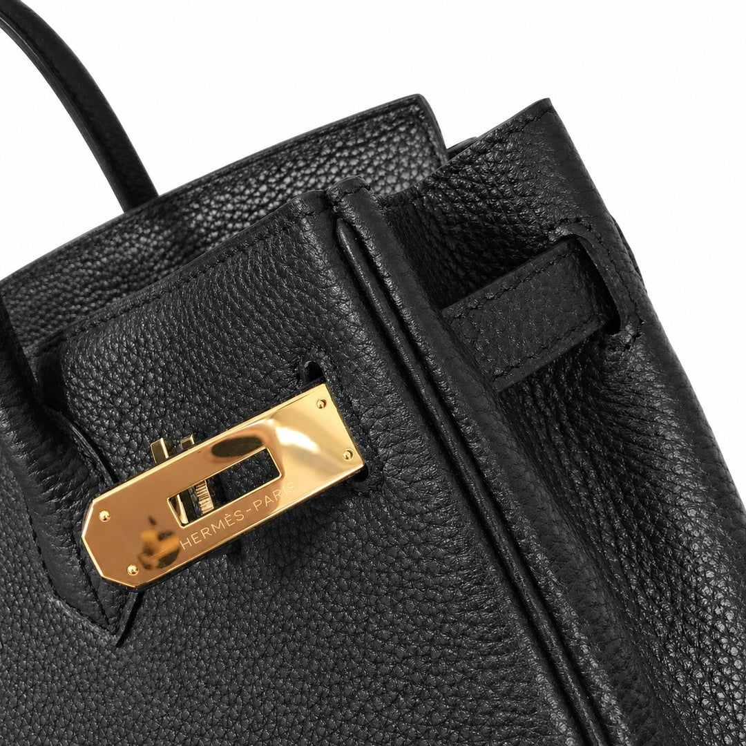 Birkin Retourne in Noir Togo Leather with Contrast Interior (Gold Hardware) — Timeless Structured Handbag