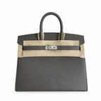 Birkin 25 Sellier 8F Etain Epsom Silver Hardware — Streamlined Structured Bag