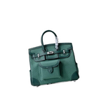 Birkin Cargo 25 Green Swift Leather and Canvas Splicing Bag — Sophisticated Tote Style