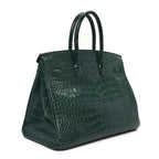 Birkin Vert Titien Matte Alligator Gold Hardware — Structured Top-Handle Tote