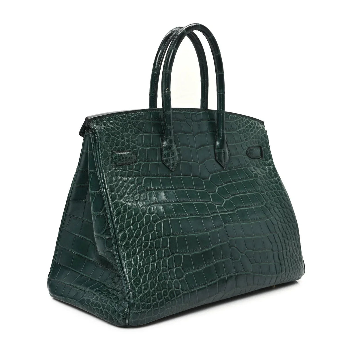 Birkin Vert Titien Matte Alligator Gold Hardware — Structured Top-Handle Tote