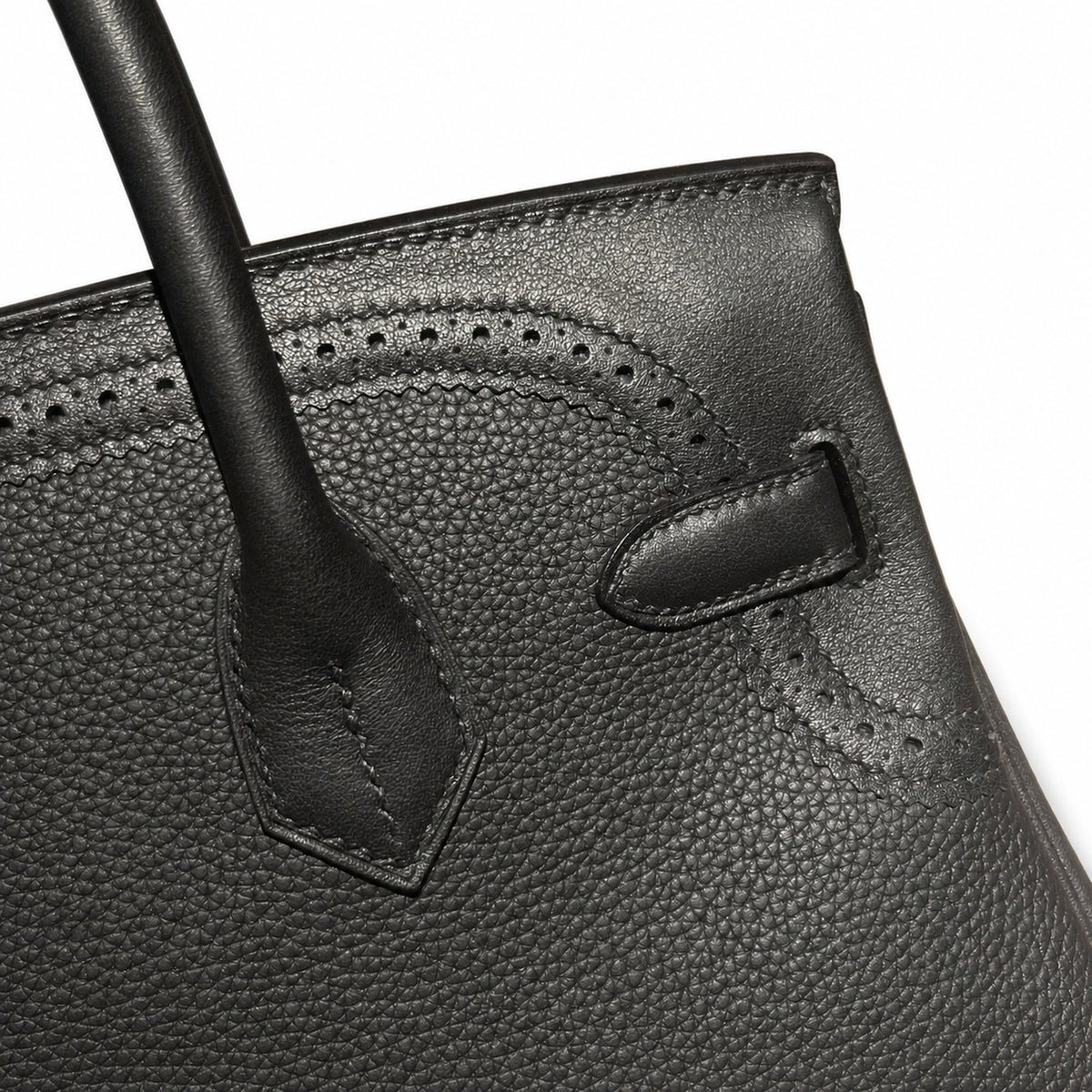 Birkin Ghillies 30 Total Black Leather Top-Handle Bag — Structured Top-Handle Tote