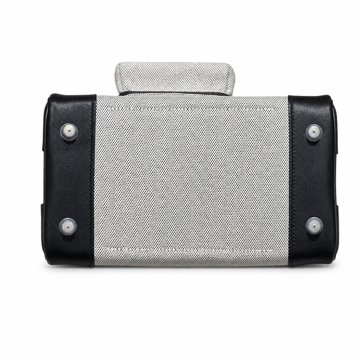 Birkin Cargo 25 Black Leather and Ecru Canvas Multi-Pocket Mini Bag — Classic Hand-Carry Tote