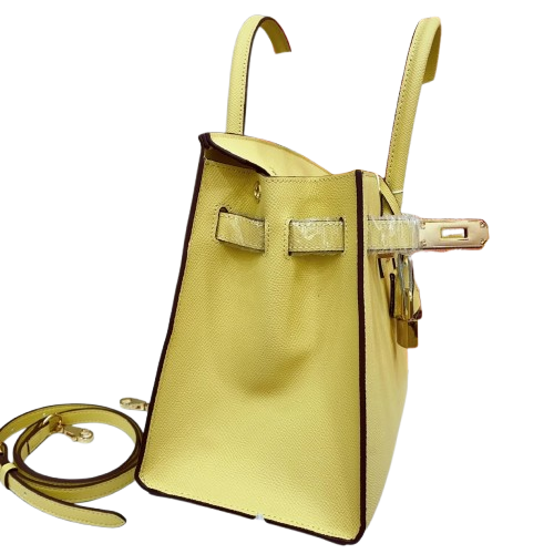 Birkin Style 25/30 Sellier in Lime Epsom Leather (Gold Hardware) — Timeless Structured Handbag
