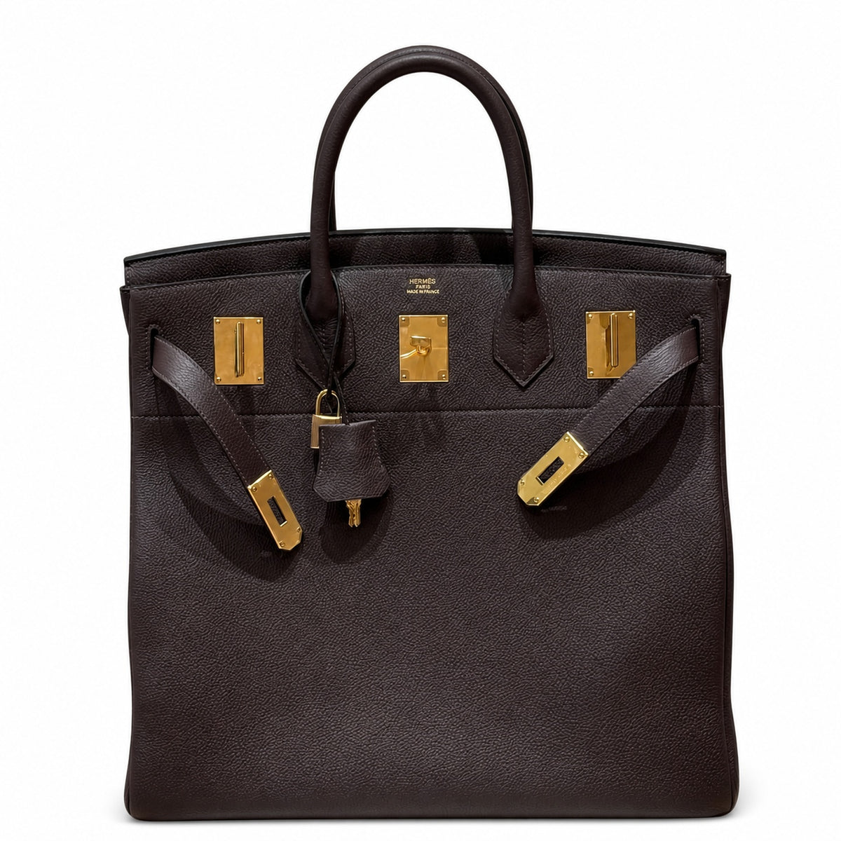 Large Birkin HAC 40cm Men's Tote in Premium Chocolate Brown Togo Cowhide — Streamlined Structured Bag