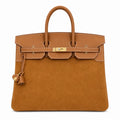 Birkin 40 Retourne in Gold Swift Leather and Suede Grizzly (Gold Hardware) — Sophisticated Tote Style