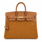 Birkin 40 Retourne in Gold Swift Leather and Suede Grizzly (Gold Hardware) — Sophisticated Tote Style