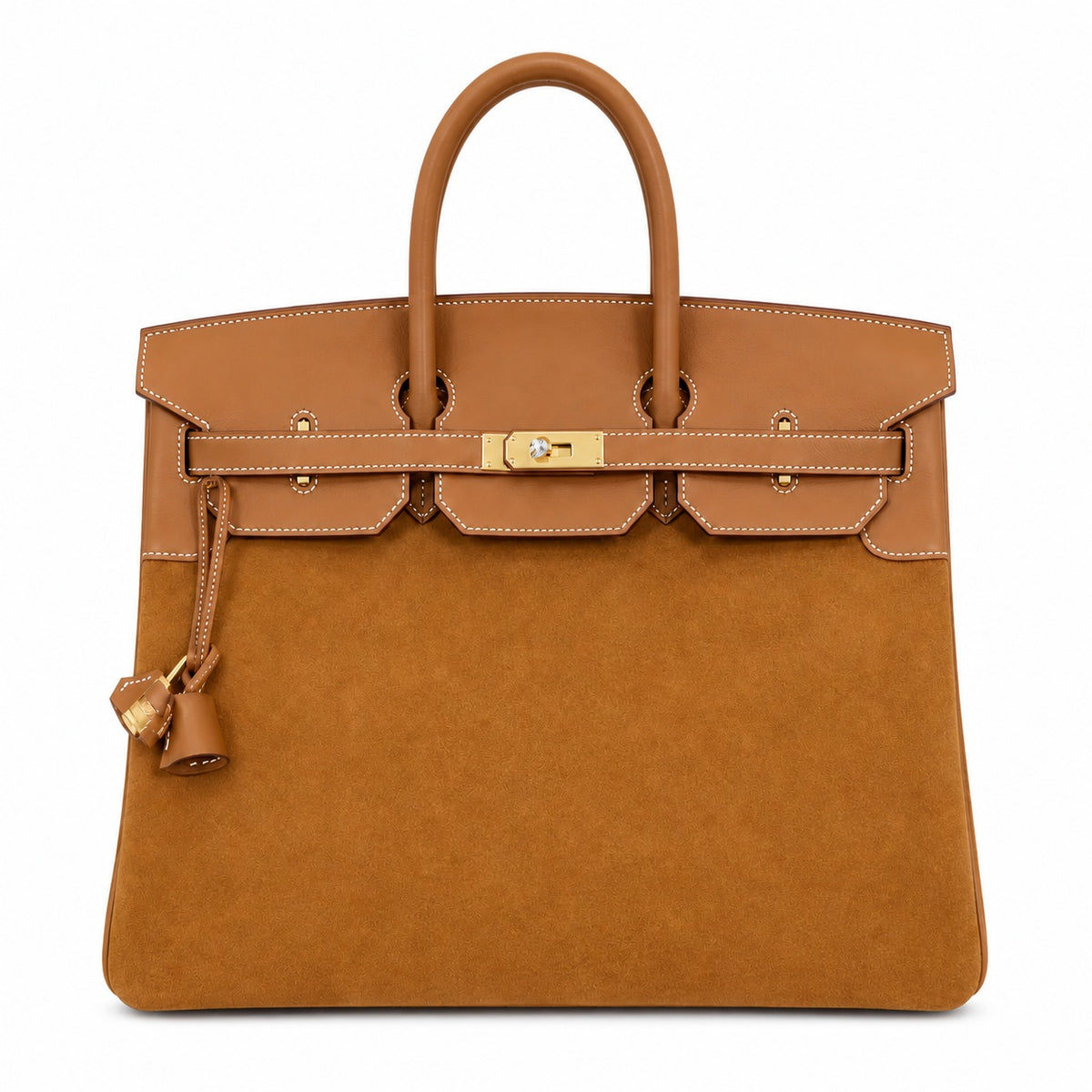 Birkin 40 Retourne in Gold Swift Leather and Suede Grizzly (Gold Hardware) — Sophisticated Tote Style