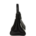 Birkin 35 A L'Envers Black-Ecru Toile H Canvas and Black Volupto Palladium Hardware — Streamlined Structured Bag