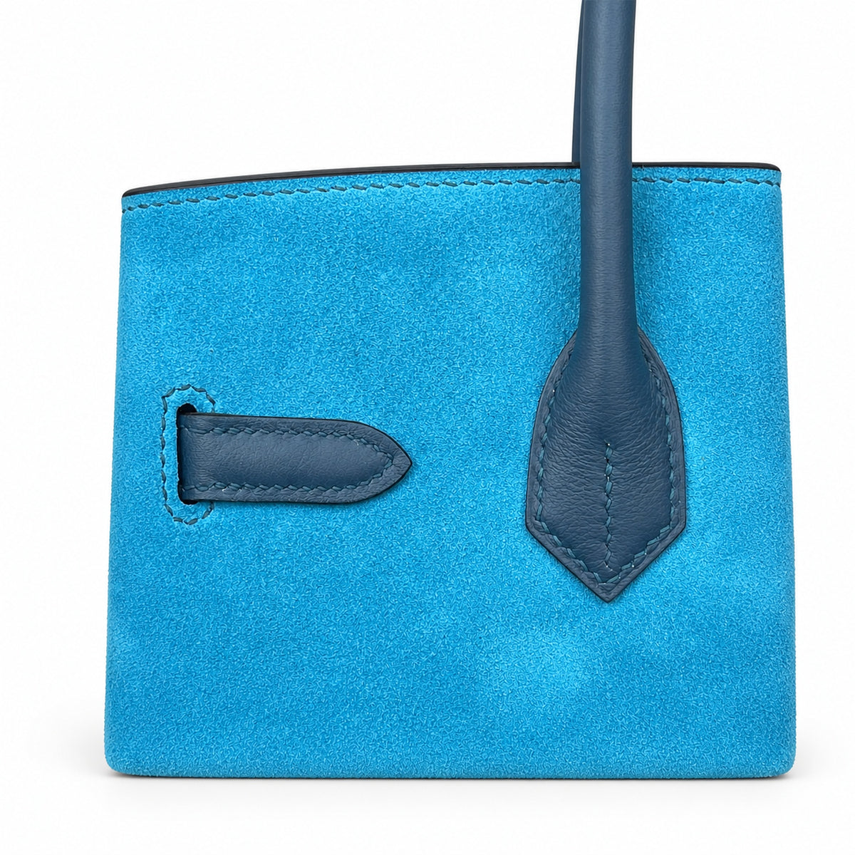 Rare Runaway Birkin 30cm Grizzly Agate Blue Suede Luxury Tote — Elegant Hand-Carry Design