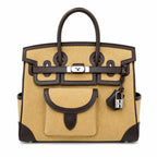 Birkin Cargo 30 Ebène Swift Leather and Khaki Canvas Multi-Pocket Bag — Classic Hand-Carry Tote