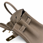 Birkin 30 Retourne in Etoupe Togo Leather with White Stitching (Gold Hardware) — Distinctive Carryall Silhouette