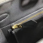 Birkin 25 Sellier Noir Box Calf Leather Gold Hardware — Streamlined Structured Bag