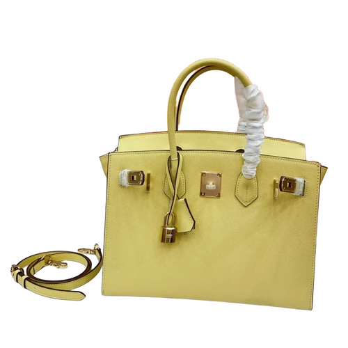 Birkin 25 Sellier Jaune Milton Veau Epsom Silver — Elegant Hand-Carry Design