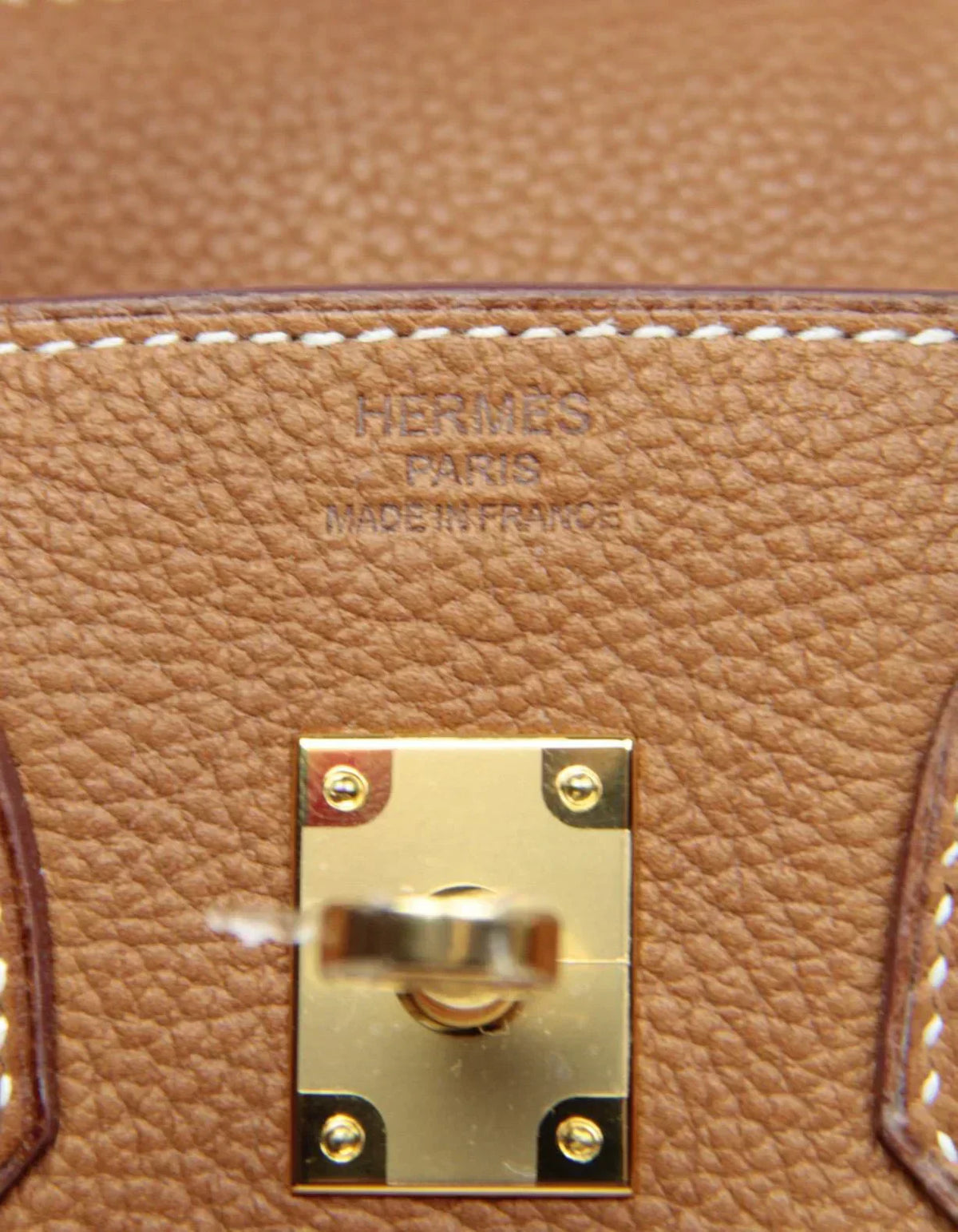 Birkin Gold Tan Togo Leather 25cm Togo calfskin leather Gold accessories — Distinctive Carryall Silhouette