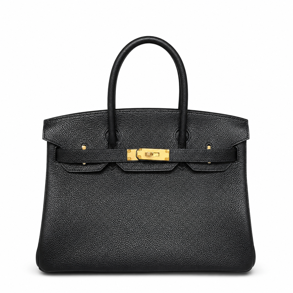 Birkin 30 Retourne in Noir Togo Leather (Gold Hardware) — Refined Structured Tote