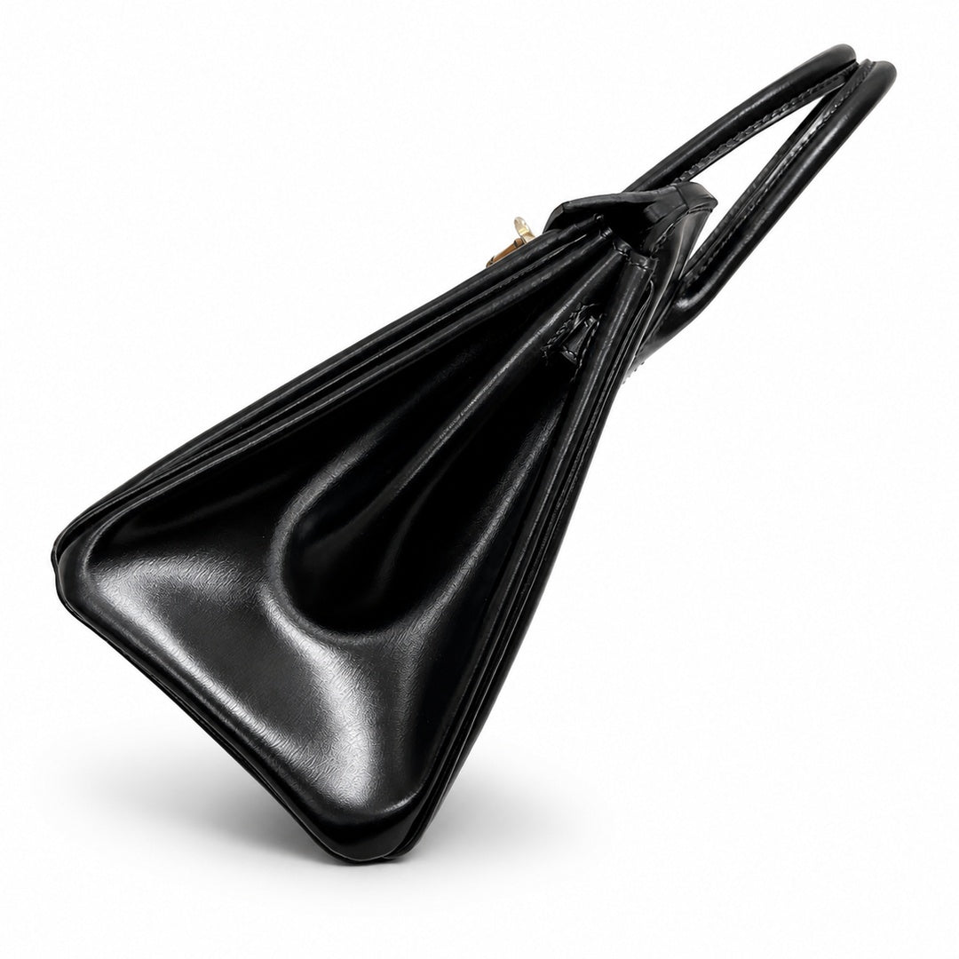 Birkin 25 in Noir Boxcalf Leather (Gold Hardware) — Refined Structured Tote