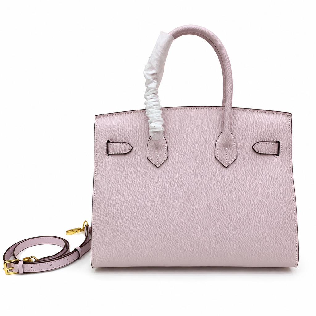 Birkin Style 25/30 Sellier in Rose Sakura Epsom Leather (Gold Hardware) — Refined Structured Tote