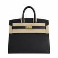 Birkin 25 Sellier 89 Black Epsom Gold Hardware — Distinctive Carryall Silhouette